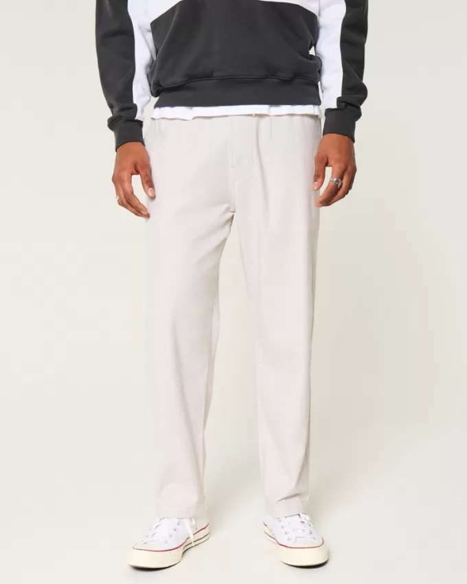 Linen-Blend Loose Pull-On Pants,Linen-Blend Loose Pull-On Pants