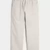 Linen-Blend Loose Pull-On Pants,Linen-Blend Loose Pull-On Pants