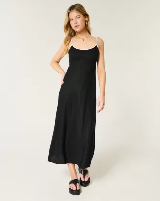 Linen-Blend Maxi Dress,Linen-Blend Maxi Dress