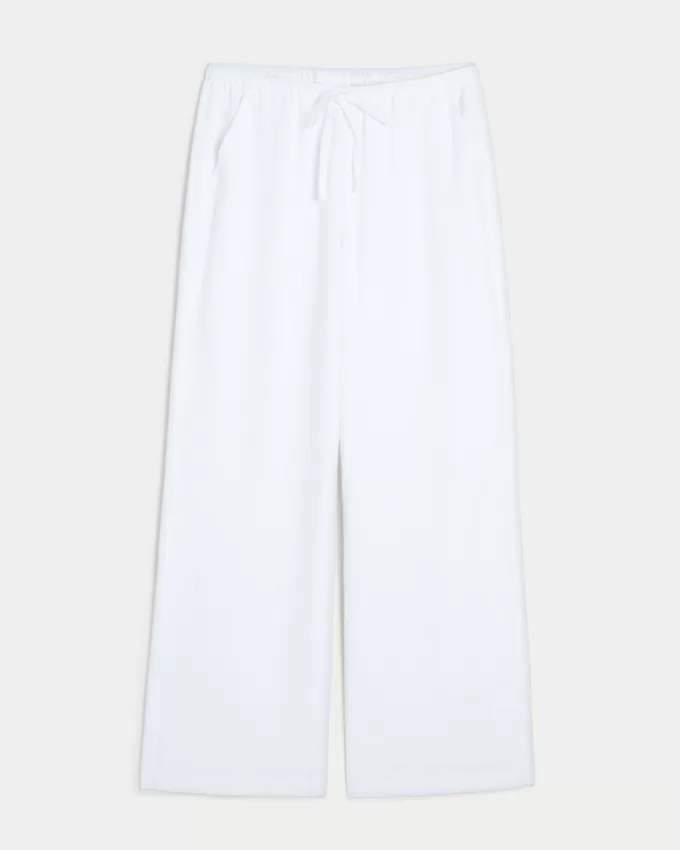 Linen-Blend Pull-On Baggy Pants,Linen-Blend Pull-On Baggy Pants