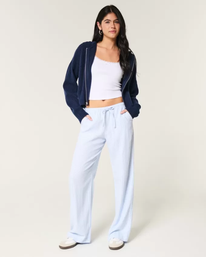 Linen-Blend Pull-On Baggy Pants,Linen-Blend Pull-On Baggy Pants