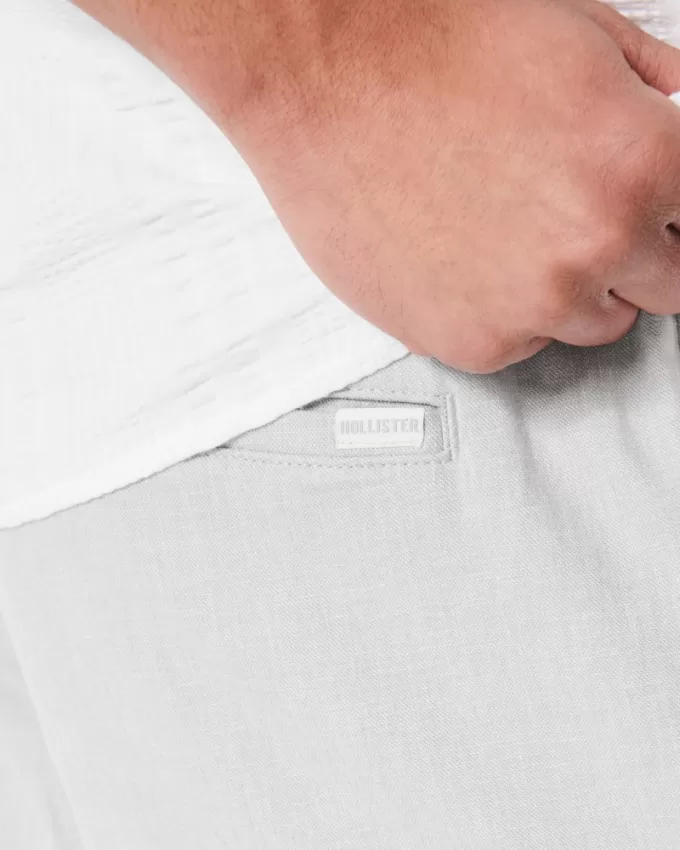 Linen-Blend Pull-On Shorts 7″,Linen-Blend Pull-On Shorts 7″