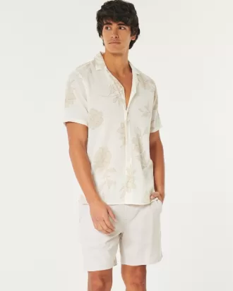 Linen-Blend Pull-On Shorts 7″,Linen-Blend Pull-On Shorts 7″