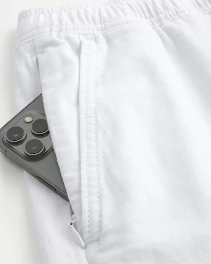 Linen-Blend Pull-On Shorts 7″,Linen-Blend Pull-On Shorts 7″