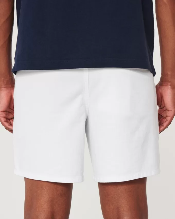 Linen-Blend Pull-On Shorts 7″,Linen-Blend Pull-On Shorts 7″