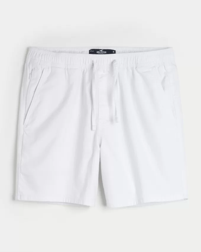 Linen-Blend Pull-On Shorts 7″,Linen-Blend Pull-On Shorts 7″