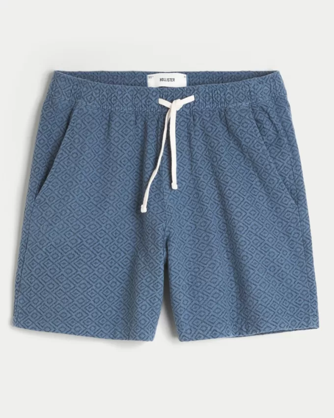 Linen-Blend Pull-On Shorts,Linen-Blend Pull-On Shorts