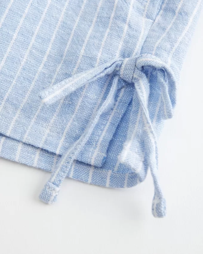 Linen-Blend Side Bow Soft Shorts,Linen-Blend Side Bow Soft Shorts