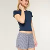 Linen-Blend Side Bow Soft Shorts,Linen-Blend Side Bow Soft Shorts