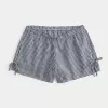 Linen-Blend Side Bow Soft Shorts,Linen-Blend Side Bow Soft Shorts