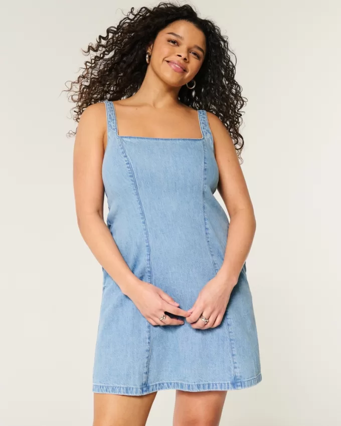 Linen-Blend Structured Mini Dress,Linen-Blend Structured Mini Dress
