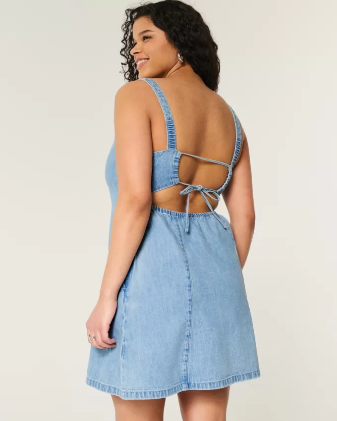 Linen-Blend Structured Mini Dress,Linen-Blend Structured Mini Dress