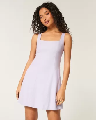 Linen-Blend Structured Mini Dress,Linen-Blend Structured Mini Dress