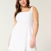 Linen-Blend Structured Mini Dress,Linen-Blend Structured Mini Dress