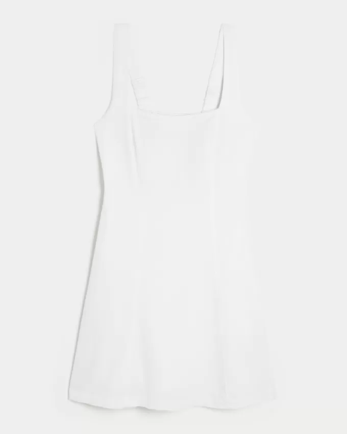 Linen-Blend Structured Mini Dress,Linen-Blend Structured Mini Dress