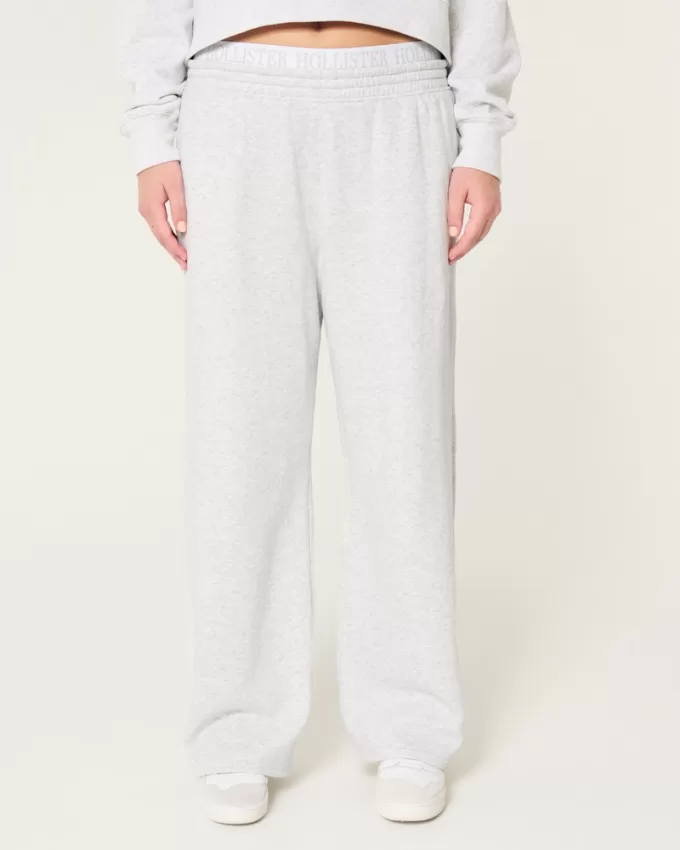 Logo Waist Fleece Wide-Leg Pants,Logo Waist Fleece Wide-Leg Pants Logo Waist Fleece Wide-Leg Pants,Logo Waist Fleece Wide-Leg Pants
