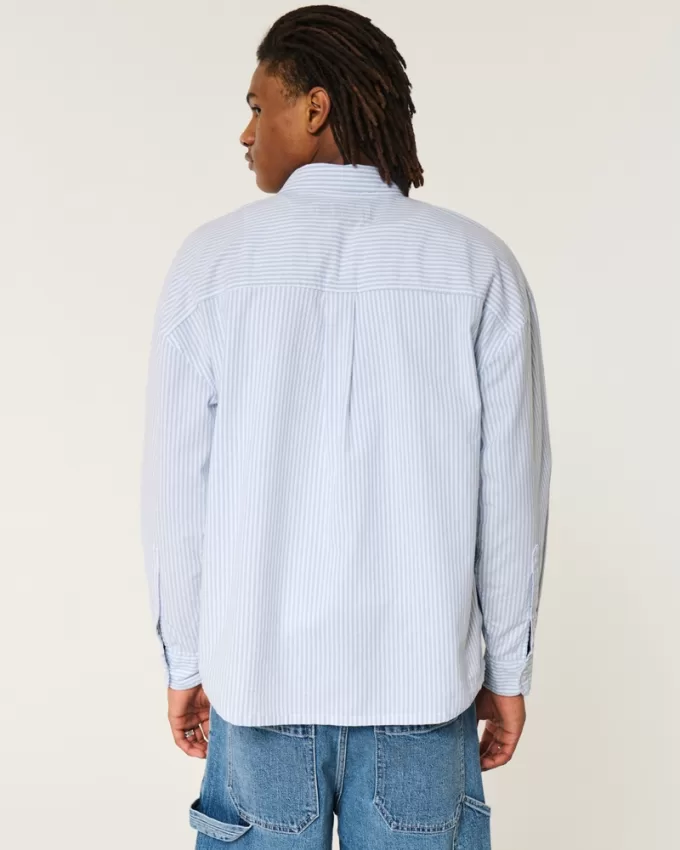 Long-Sleeve Baggy Oxford Shirt,Long-Sleeve Baggy Oxford Shirt