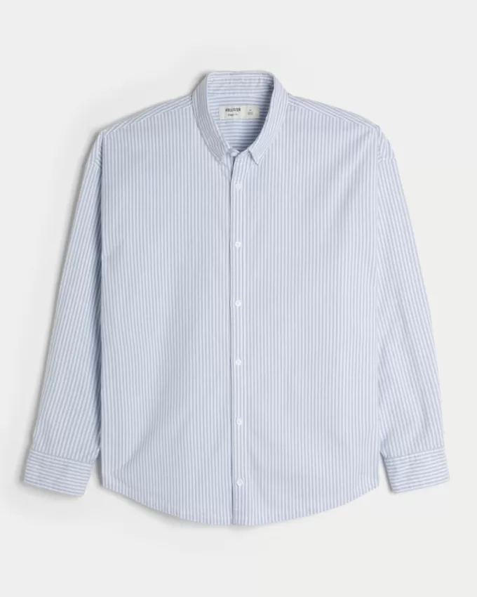 Long-Sleeve Baggy Oxford Shirt,Long-Sleeve Baggy Oxford Shirt