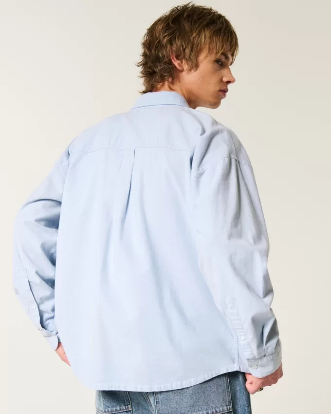 Long-Sleeve Baggy Oxford Shirt,Long-Sleeve Baggy Oxford Shirt