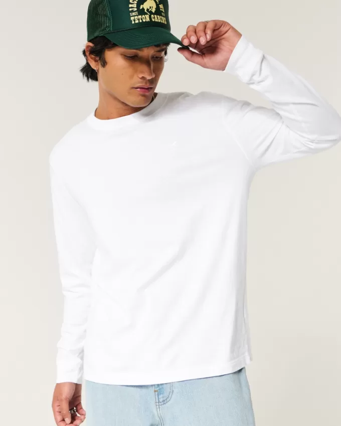 Long-Sleeve Cotton Crew T-Shirt,Long-Sleeve Cotton Crew T-Shirt