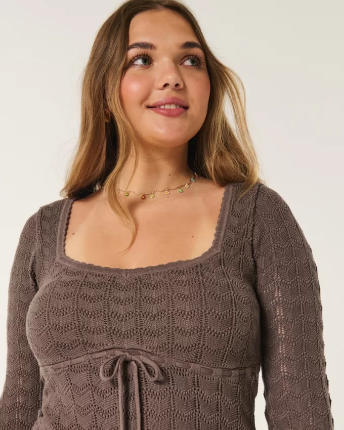 Long-Sleeve Crochet-Style Mini Dress,Long-Sleeve Crochet-Style Mini Dress Long-Sleeve Crochet-Style Mini Dress,Long-Sleeve Crochet-Style Mini Dress