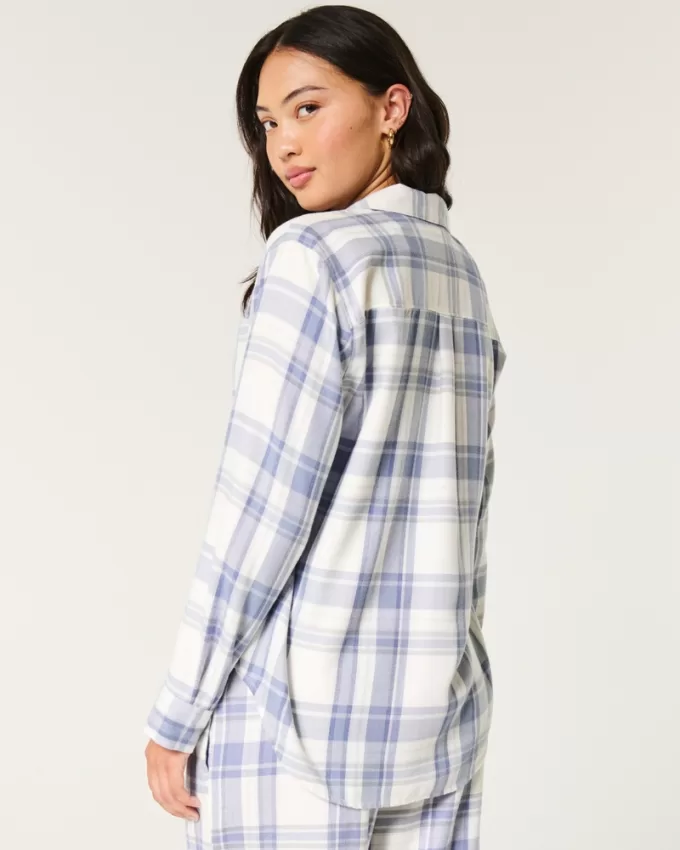 Long-Sleeve Flannel Pajama Top,Long-Sleeve Flannel Pajama Top