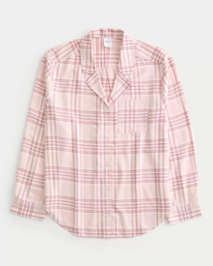 Long-Sleeve Flannel Pajama Top,Long-Sleeve Flannel Pajama Top