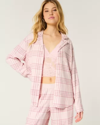 Long-Sleeve Flannel Pajama Top,Long-Sleeve Flannel Pajama Top