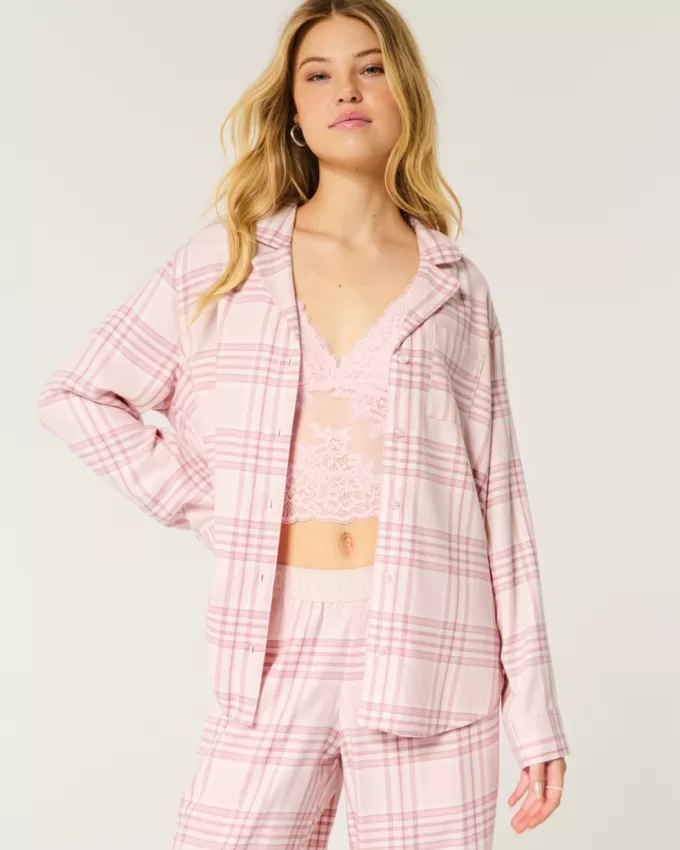 Long-Sleeve Flannel Pajama Top,Long-Sleeve Flannel Pajama Top