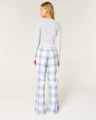 Long-Sleeve Graphic Tee & Flannel Pajama Pants Set,Long-Sleeve Graphic Tee & Flannel Pajama Pants Set