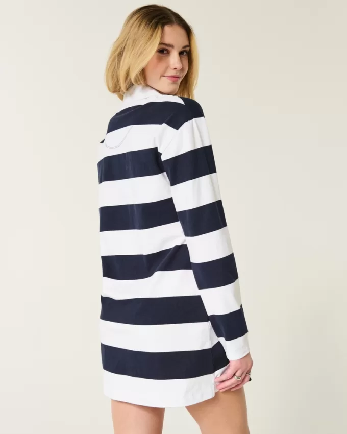 Long-Sleeve Rugby Mini Dress,Long-Sleeve Rugby Mini Dress