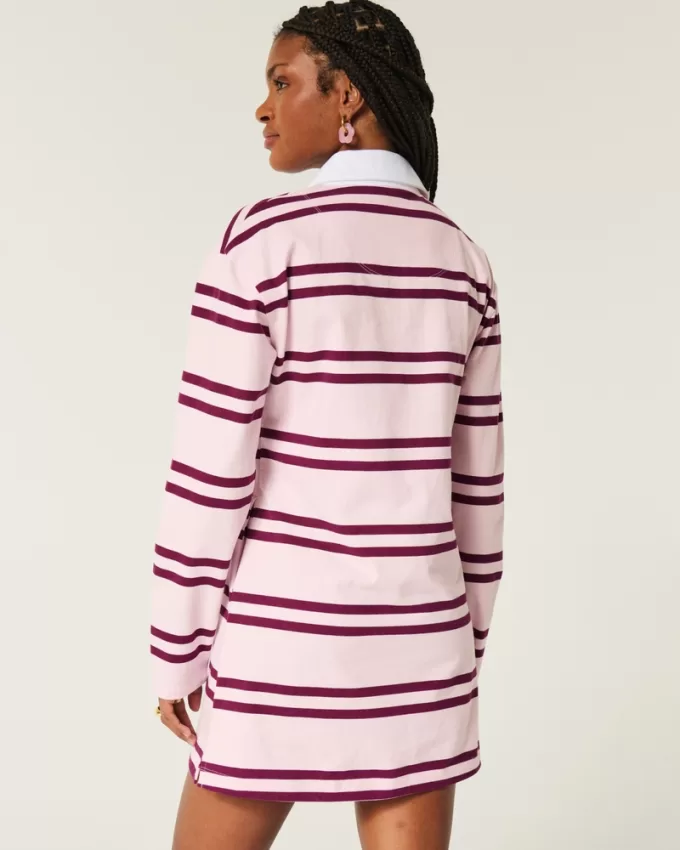 Long-Sleeve Rugby Mini Dress,Long-Sleeve Rugby Mini Dress