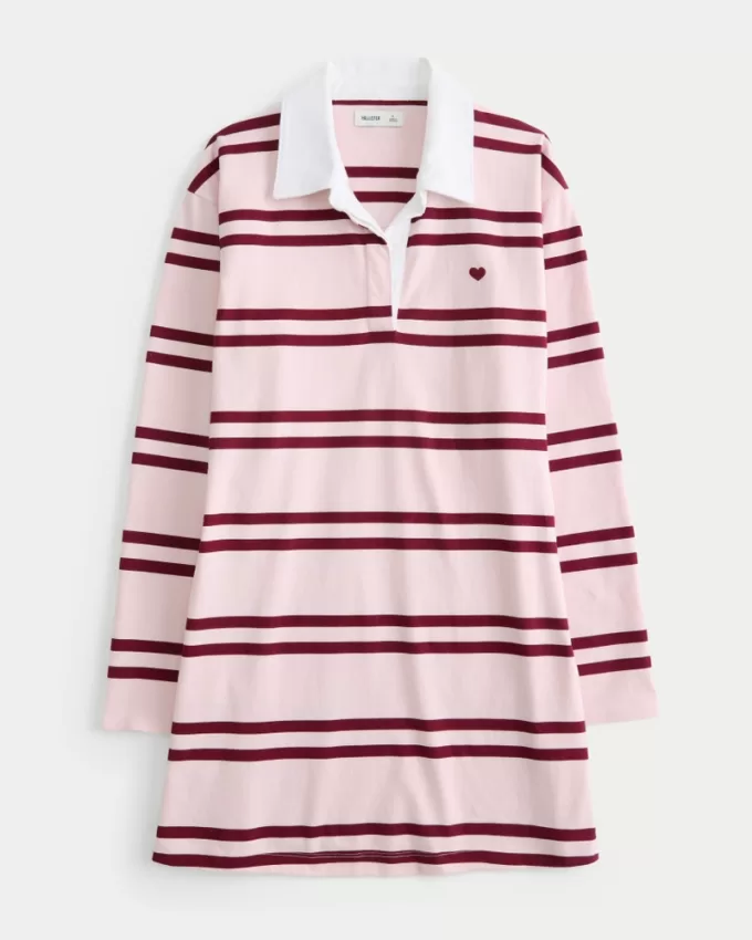 Long-Sleeve Rugby Mini Dress,Long-Sleeve Rugby Mini Dress