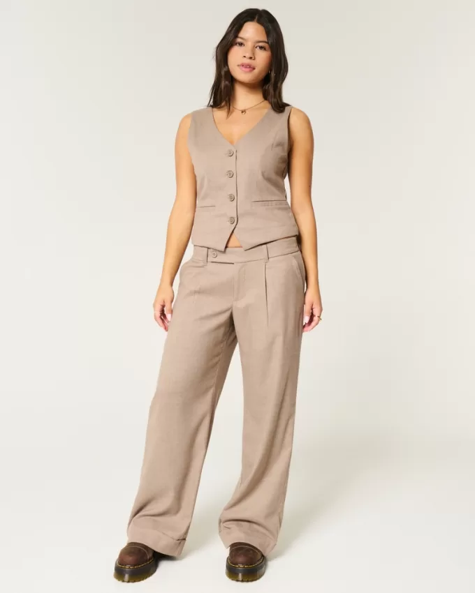 Longer-Length Button-Through Vest,Longer-Length Button-Through Vest