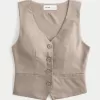 Longer-Length Button-Through Vest,Longer-Length Button-Through Vest