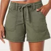 Low-Rise Adjustable Hem Shorts,Low-Rise Adjustable Hem Shorts