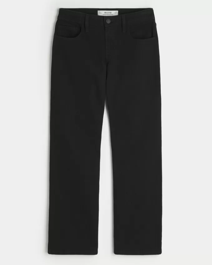 Low-Rise Black Relaxed Straight Jeans,Low-Rise Black Relaxed Straight Jeans