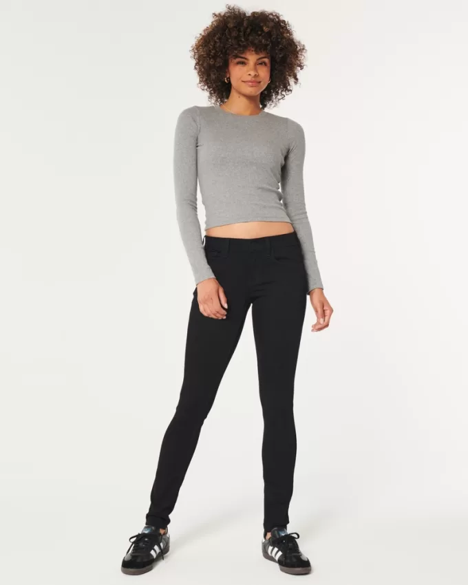 Low-Rise Black Super Skinny Jeans,Low-Rise Black Super Skinny Jeans