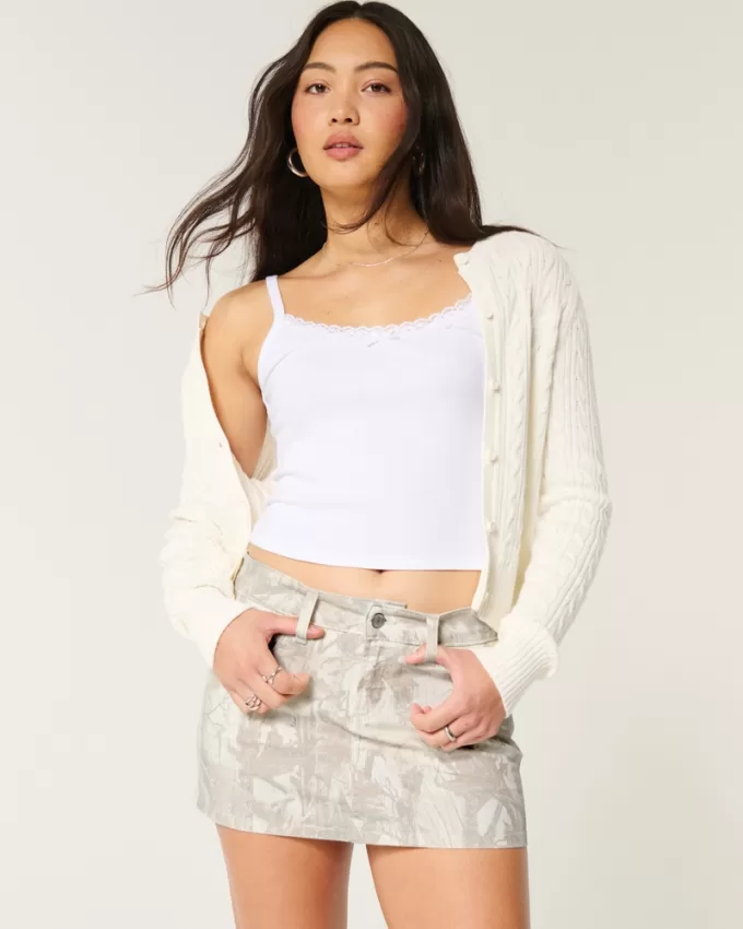 Low-Rise Camo Twill Mini Skort,Low-Rise Camo Twill Mini Skort