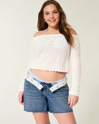 Low-Rise Dark Wash Baggy Denim Shorts 5″,Low-Rise Dark Wash Baggy Denim Shorts 5″