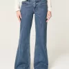 Low-Rise Dark Wash Baggy Flare Jean,Low-Rise Dark Wash Baggy Flare Jean