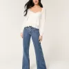 Low-Rise Dark Wash Baggy Flare Jean,Low-Rise Dark Wash Baggy Flare Jean