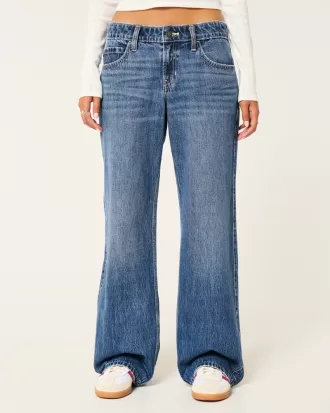 Low-Rise Dark Wash Baggy Jeans,Low-Rise Dark Wash Baggy Jeans