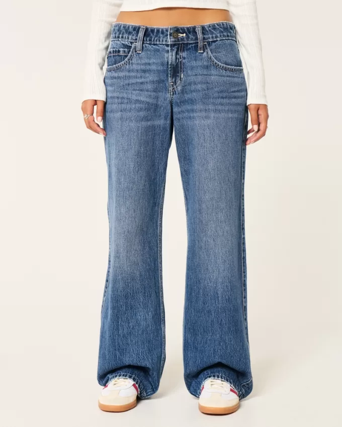 Low-Rise Dark Wash Baggy Jeans,Low-Rise Dark Wash Baggy Jeans