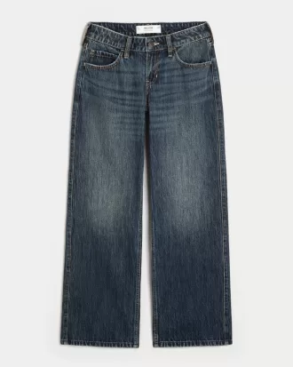 Low-Rise Dark Wash Baggy Jeans,Low-Rise Dark Wash Baggy Jeans