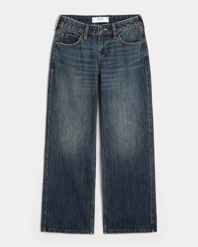 Low-Rise Dark Wash Baggy Jeans,Low-Rise Dark Wash Baggy Jeans