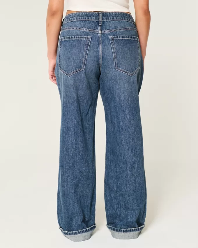 Low-Rise Dark Wash Baggy Jeans,Low-Rise Dark Wash Baggy Jeans