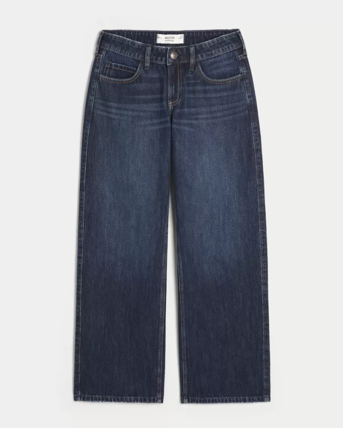Low-Rise Dark Wash Baggy Jeans,Low-Rise Dark Wash Baggy Jeans