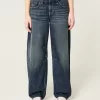 Low Rise Dark Wash Barrel Jeans,Low Rise Dark Wash Barrel Jeans