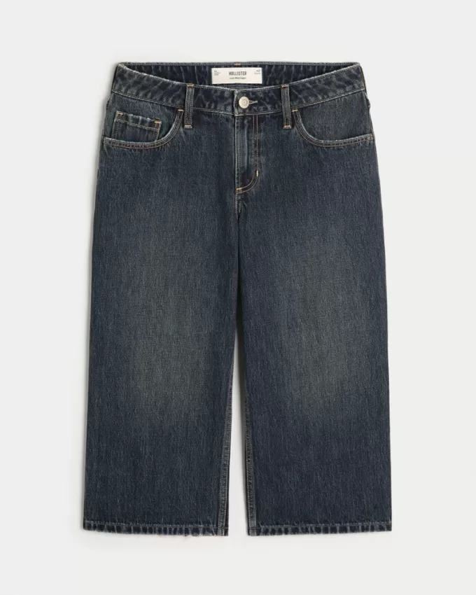Low-Rise Dark Wash Capri Jeans,Low-Rise Dark Wash Capri Jeans
